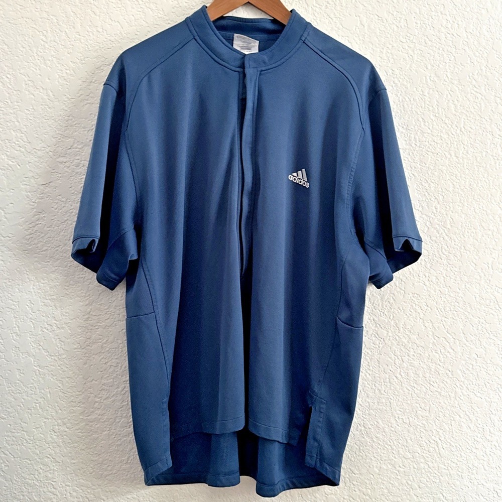 Adidas Half Zip Short Sleeve Jersey Field Shirt Men Size XL Blue